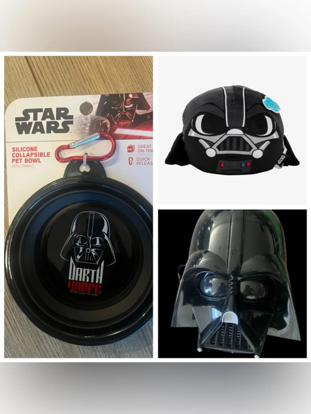 Star Wars Black Darth Vader Silicone Collapsible Pet Bowl